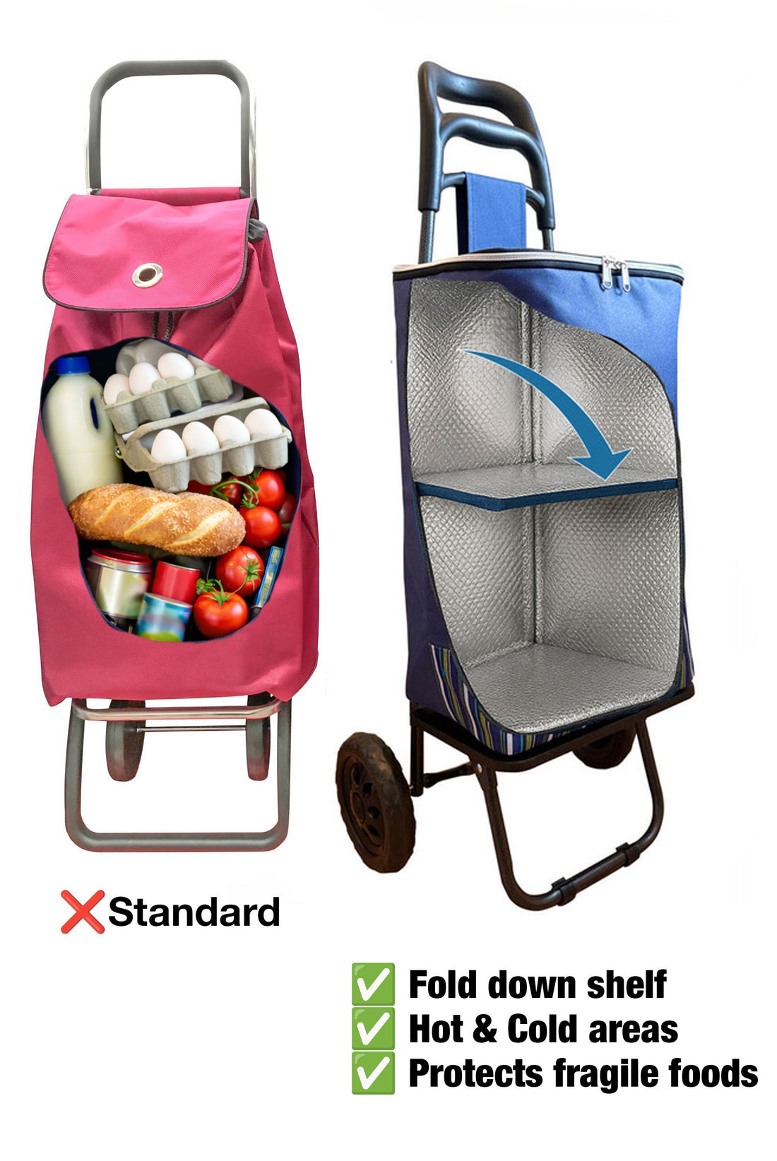 Shelf Trolley bag with fold down shelf