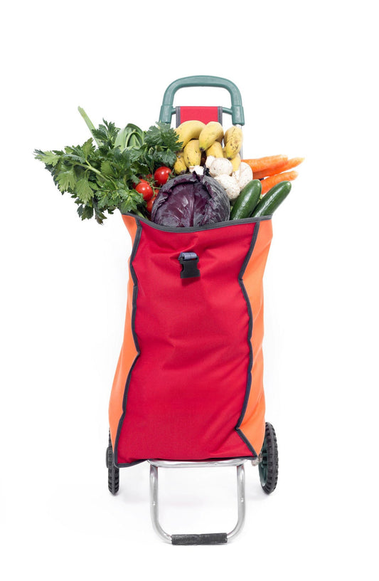 Over filled shopping trolley bag