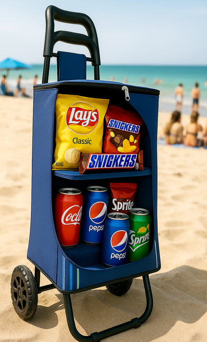 Shelf Trolley Bag – Insulated Shopping, Picnic & Beach Bag with Foldable Shelf