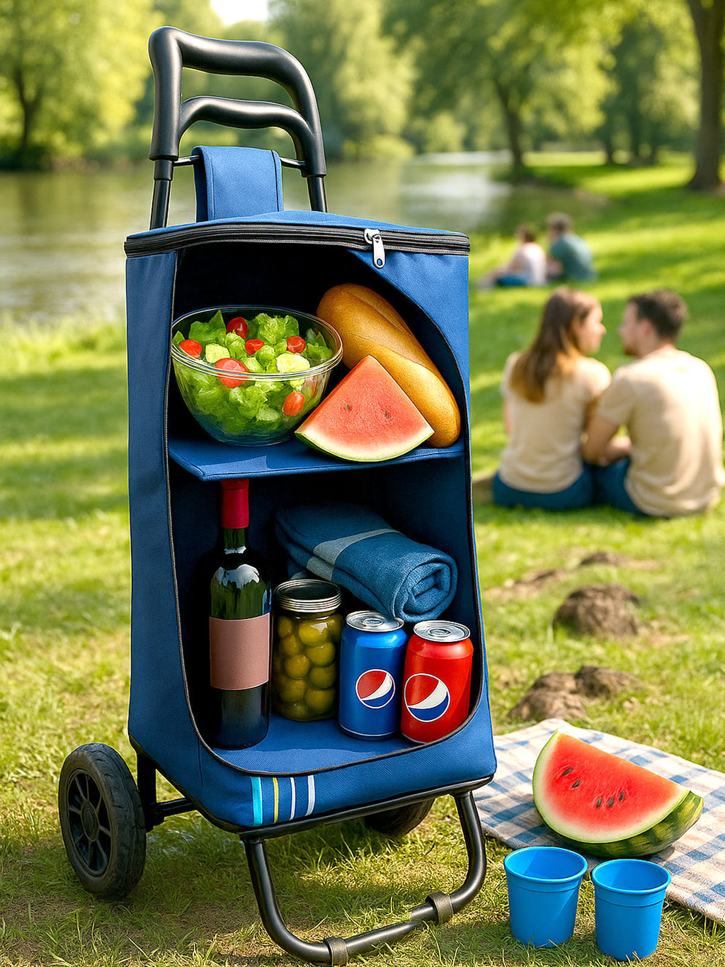 Shelf Trolley Bag – Insulated Shopping, Picnic & Beach Bag with Foldable Shelf