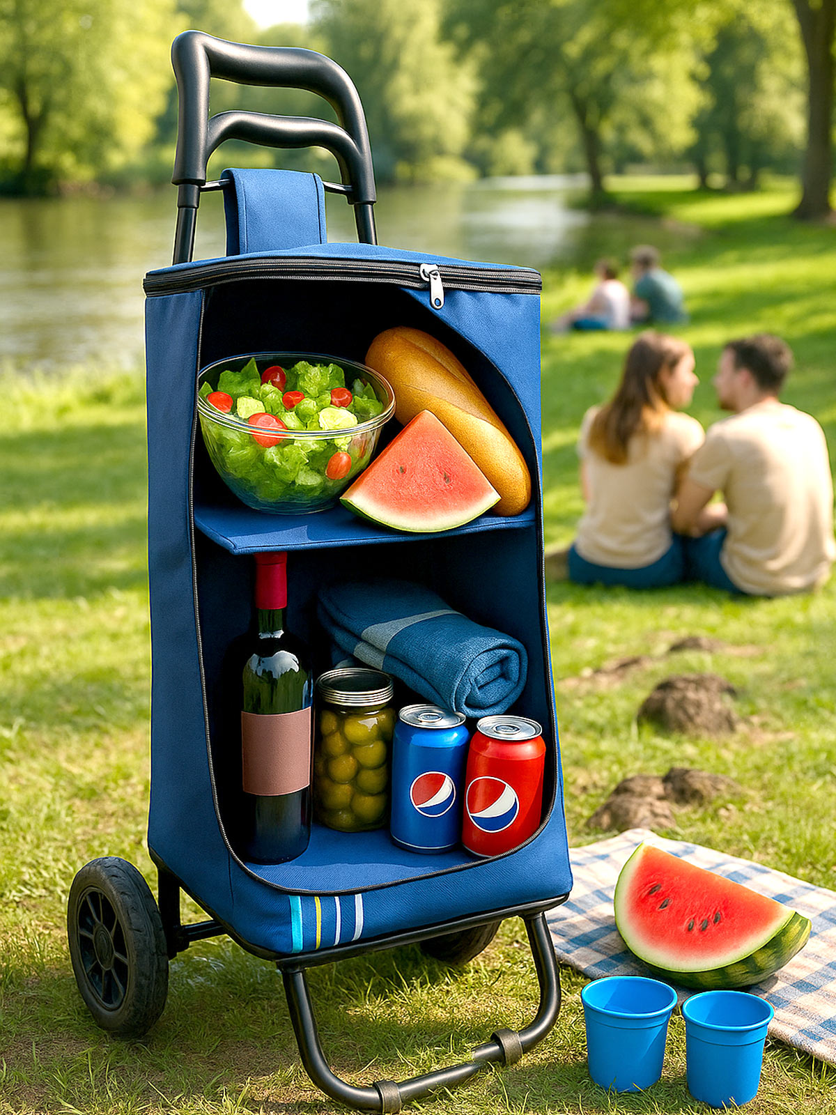 Shelf Trolley Bag – Insulated Shopping, Picnic & Beach Bag with Foldable Shelf
