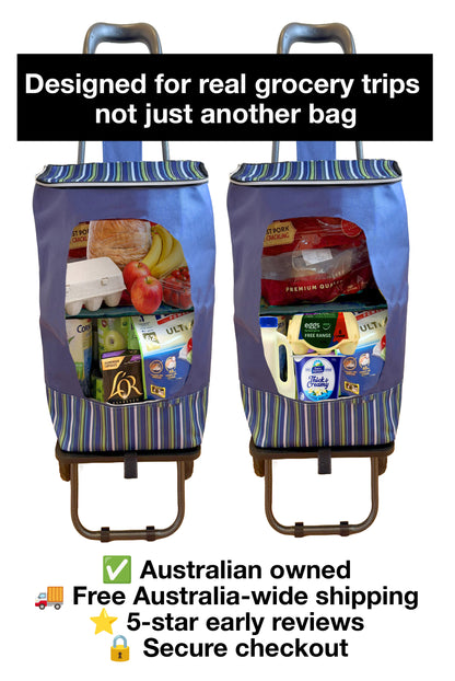 Shelf Trolley Bag – Insulated Shopping, Picnic & Beach Bag with Foldable Shelf