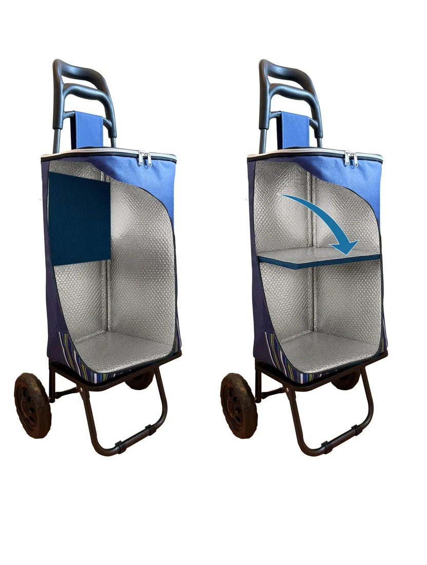 Shelf Trolley Bag showing the foldable internal shelf